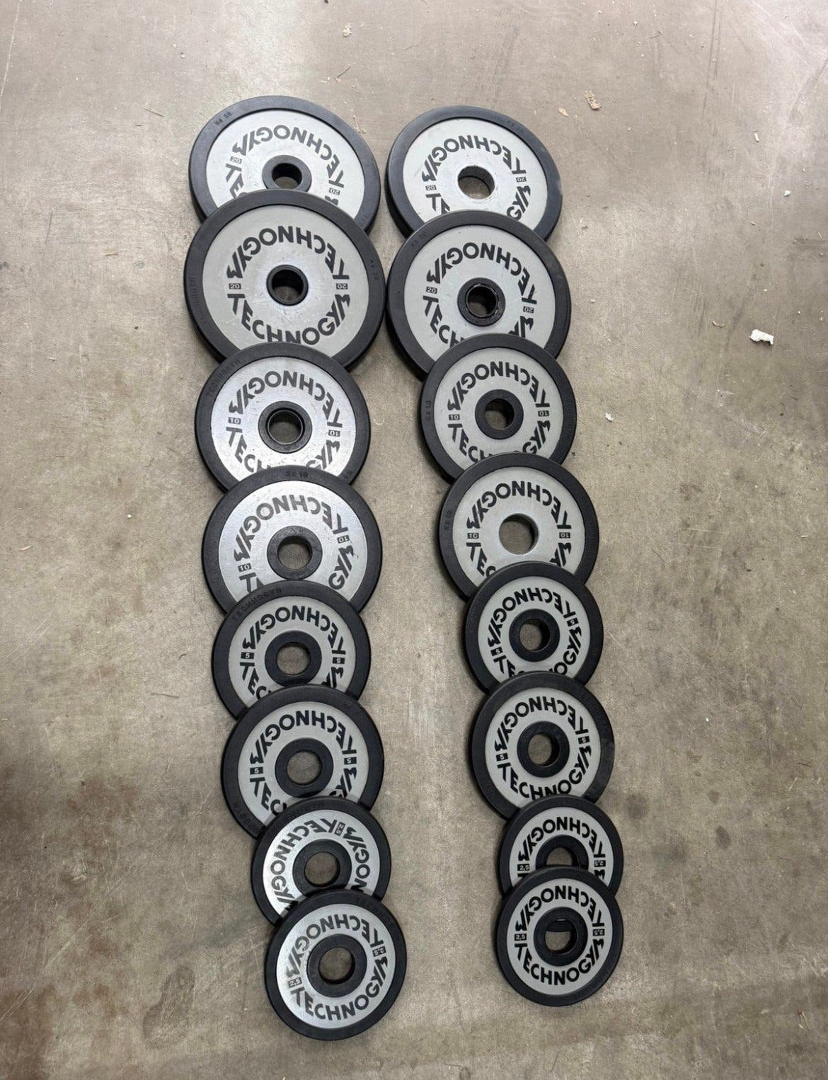 150 kg technogym schijven / gewichten / 50 mm / fitness, Sport en Fitness, Fitnessmaterialen, Ophalen, Gebruikt, Benen, Overige typen