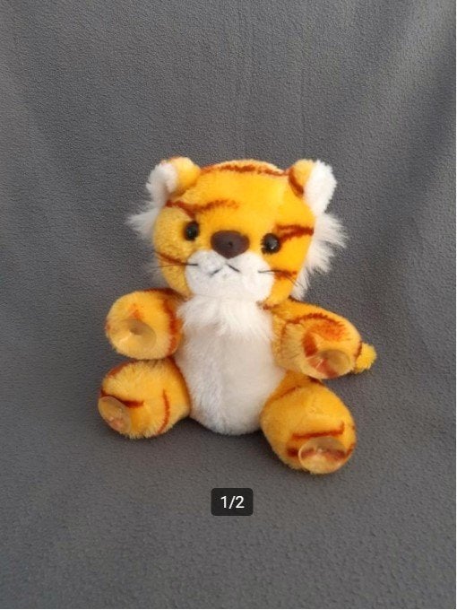 Knuffelbeertje tijger - zuignappen om op te hangen (ca 22cm), Enlèvement ou Envoi, Utilisé, Tigre