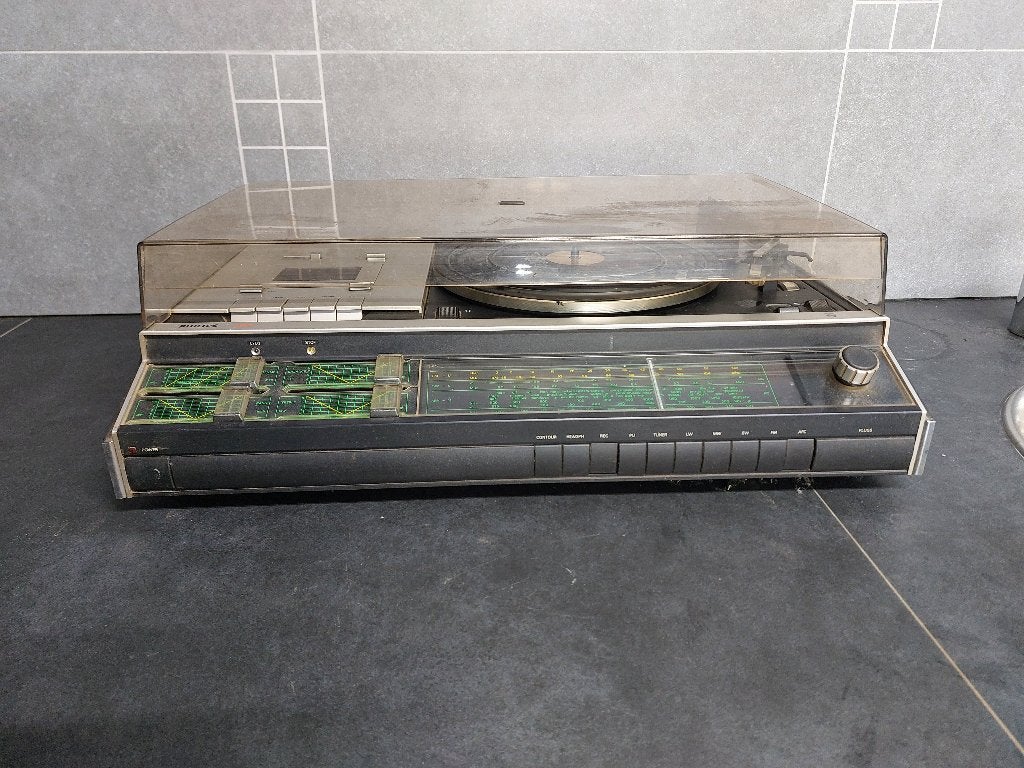 Vintage Philips 953 radio, platenspeler met speakers, Audio, Tv en Foto, Platenspelers, Ophalen, Gebruikt, Platenspeler, Philips