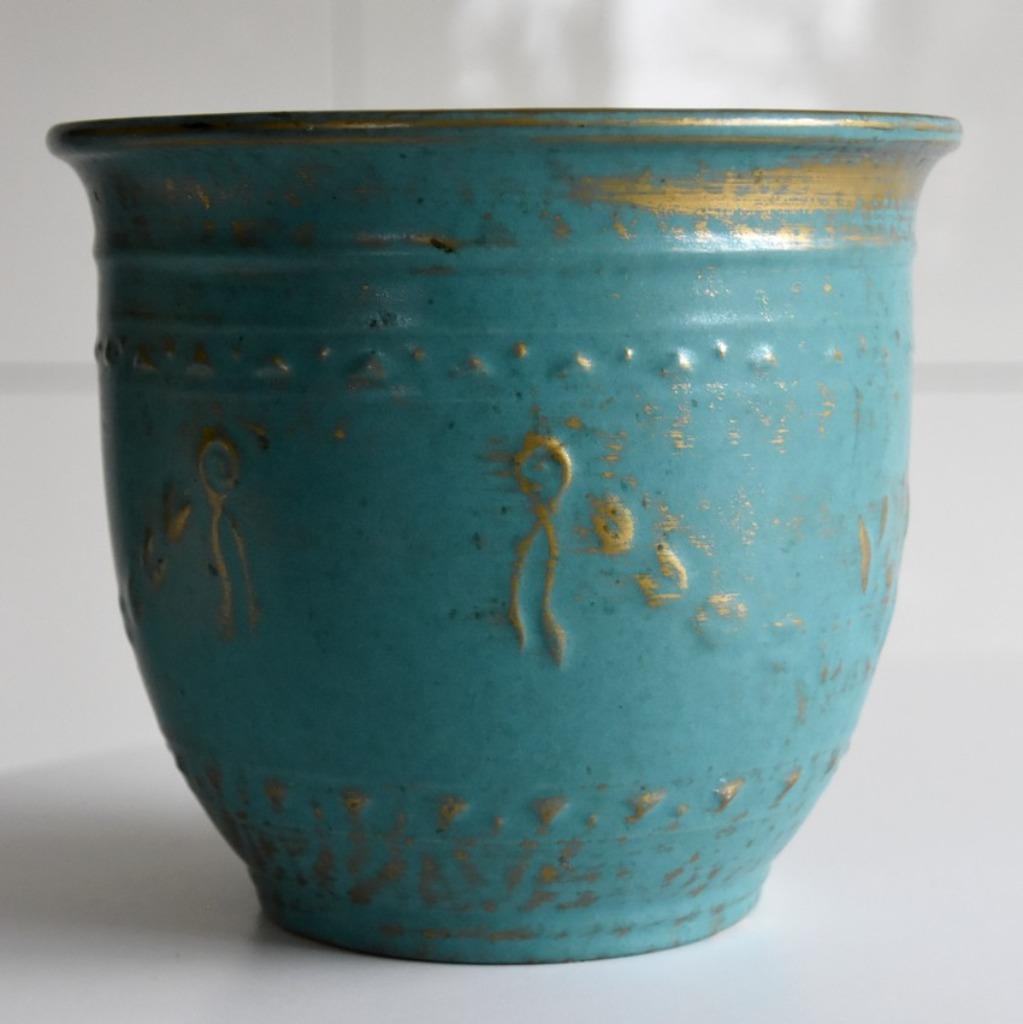 Scheurich avec détails dorés, Jardin & Terrasse, Moins de 25 cm, Rond, Enlèvement, Intérieur