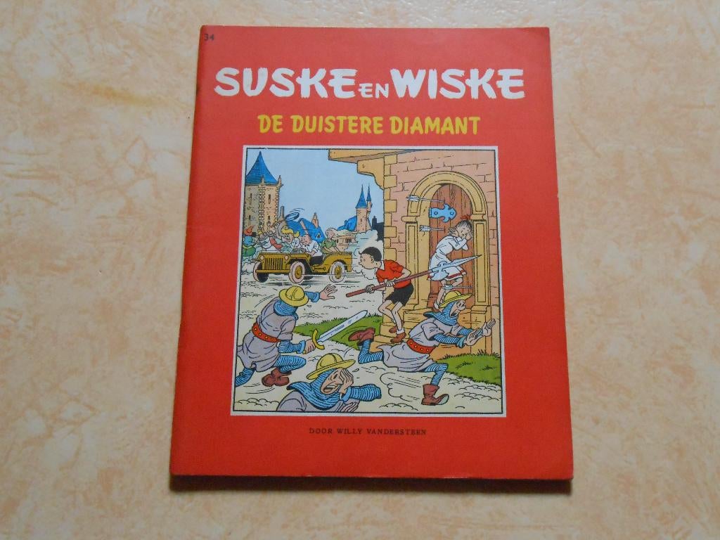 Suske en wiske 34 De duistere diamant 1958 1 ste druk., Boeken, Willy Vandersteen, Eén stripboek, Ophalen of Verzenden, Zo goed als nieuw