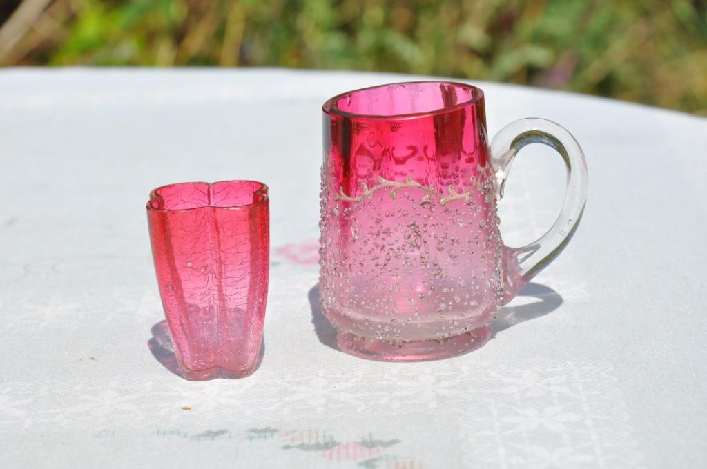 ensemble verrerie chope et verre art nouveau, Enlèvement ou Envoi