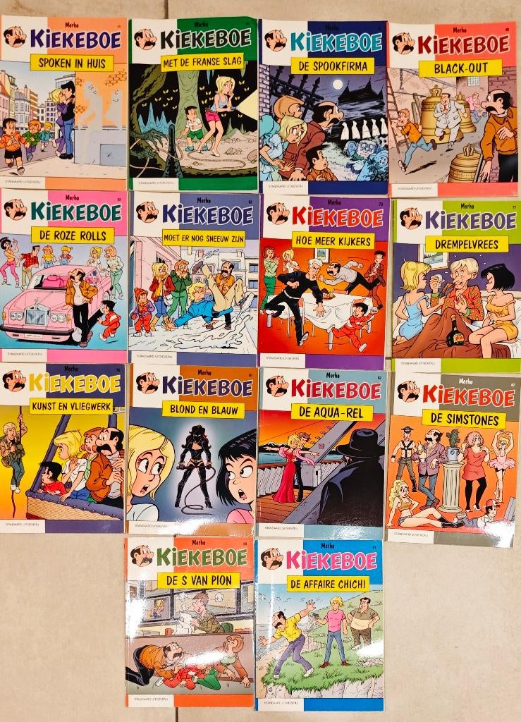 Lot de 14 bandes dessinées Kiekeboe par Merho, Boeken, Stripverhalen, Meerdere stripboeken, Ophalen, Gelezen, Merho