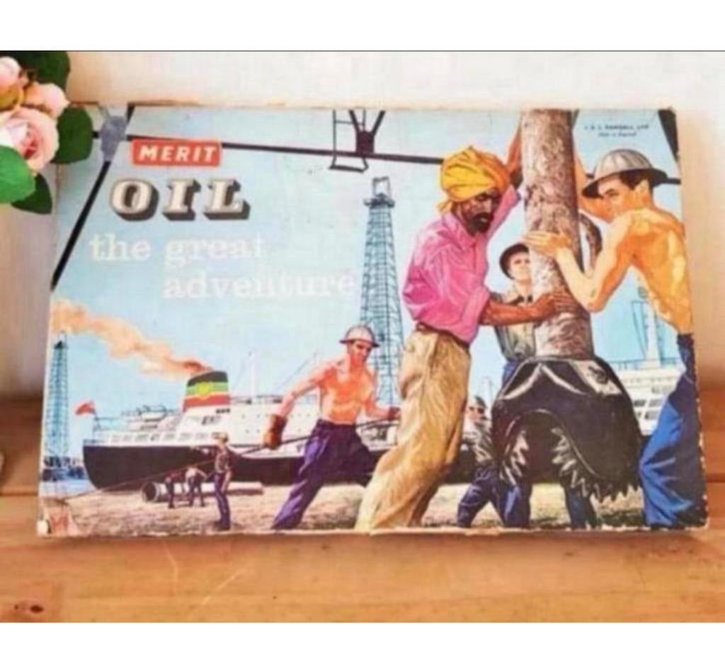 Jeu de plateau Oil The Great Adventure - Vintage 1960 Merit, Hobby & Loisirs créatifs, Trois ou quatre joueurs, Enlèvement ou Envoi