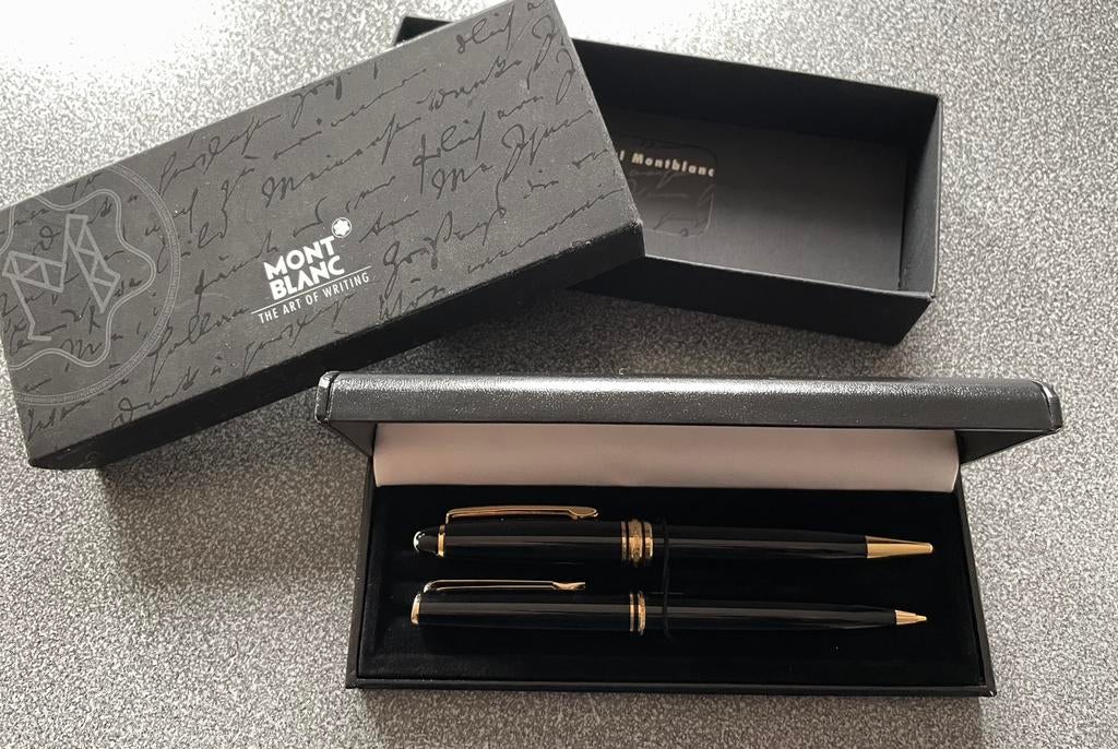 Mont-blanc trio stylo + bic + porte mines, Comme neuf, Ensemble de stylos, Mont Blanc, Avec boîte