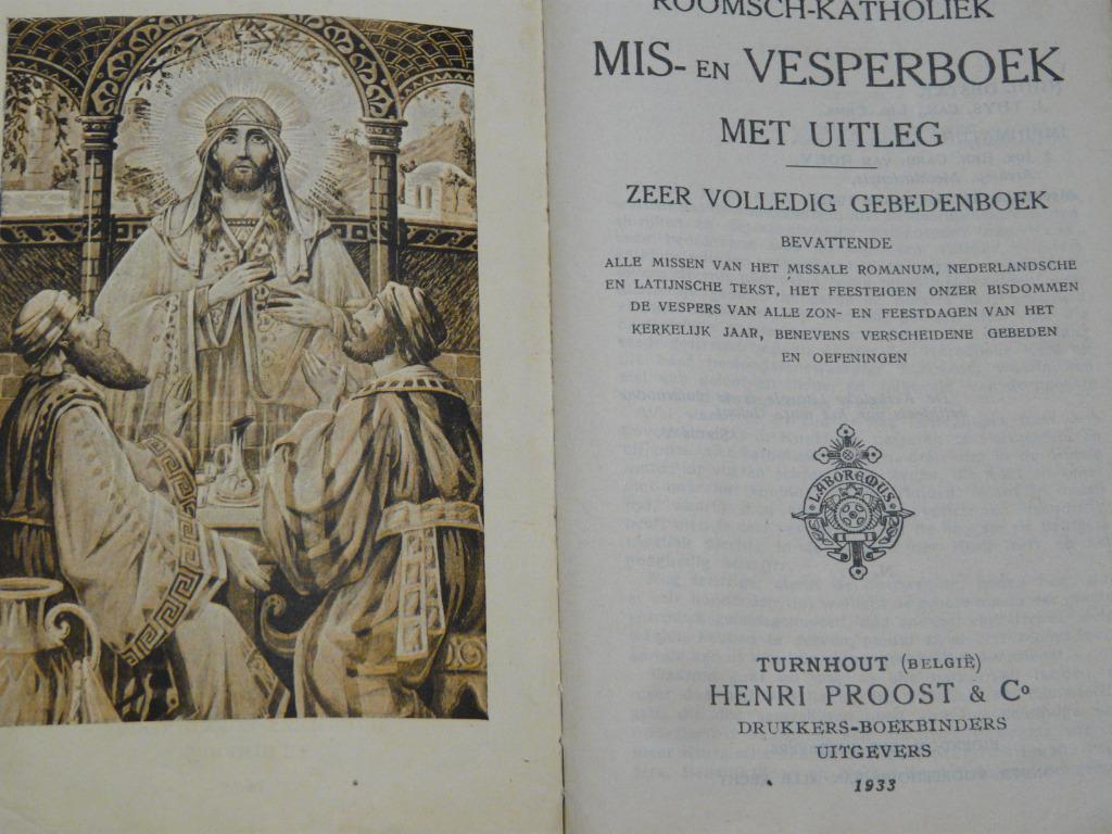 1933 Rooms-Katholiek Mis-Vesperboek : volledig gebedenboek, Antiek en Kunst, Ophalen