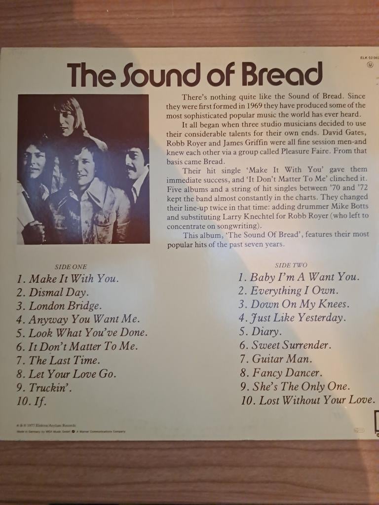 Lp the Sound of Bread, Enlèvement, Comme neuf