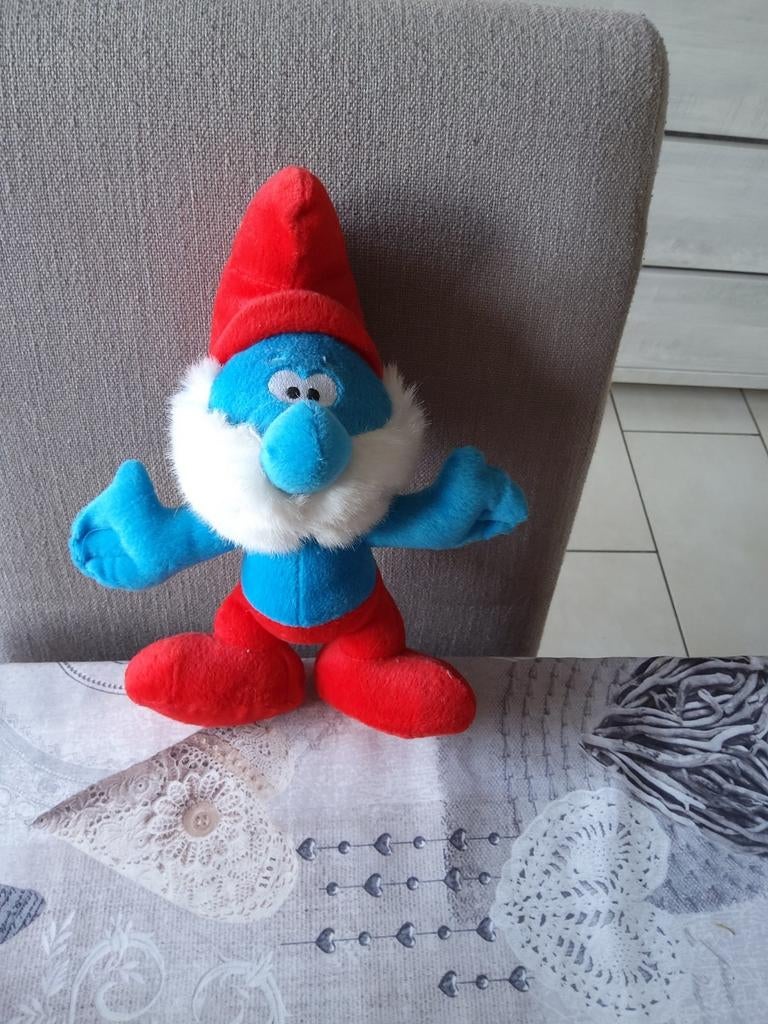Grote Smurf knuffel, Ophalen of Verzenden, Gebruikt, Grote Smurf, Poppetje, Figuurtje of Knuffel