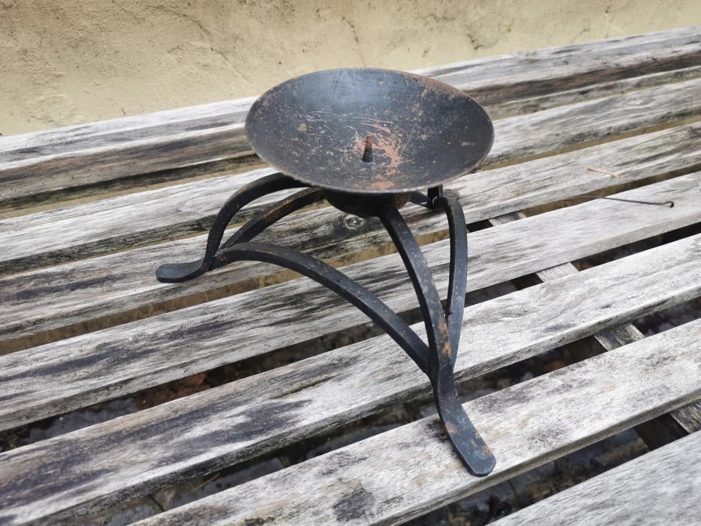 Brutalist kandelaar smeedijzer vintage., Ophalen of Verzenden, Overige materialen