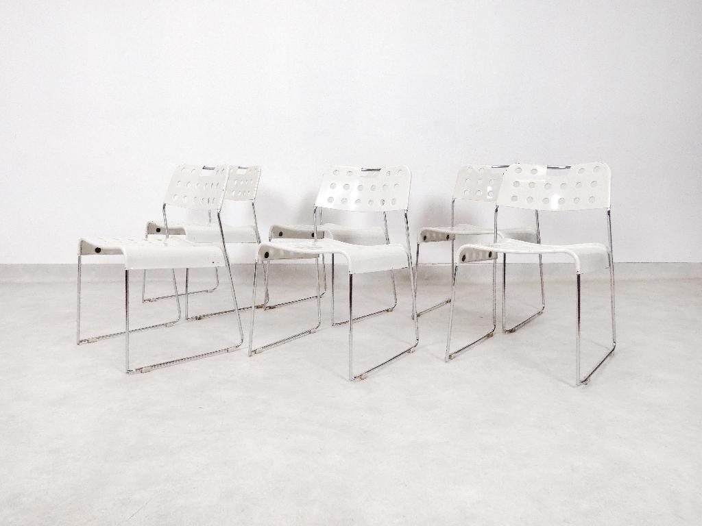 Omstak stoelen - Rodney Kinsman - Bieffeplast, Huis en Inrichting, Stoelen, Gebruikt, Wit, Ophalen of Verzenden, Metaal