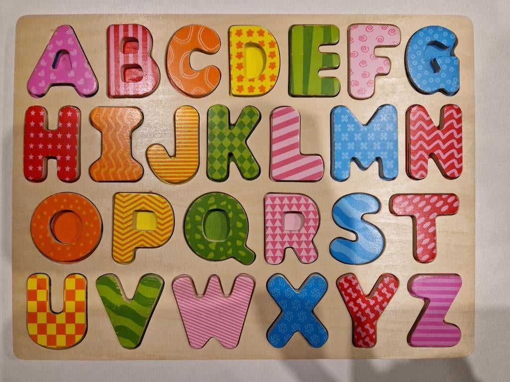 Houten puzzel alfabet, Kinderen en Baby's, Ophalen, Zo goed als nieuw