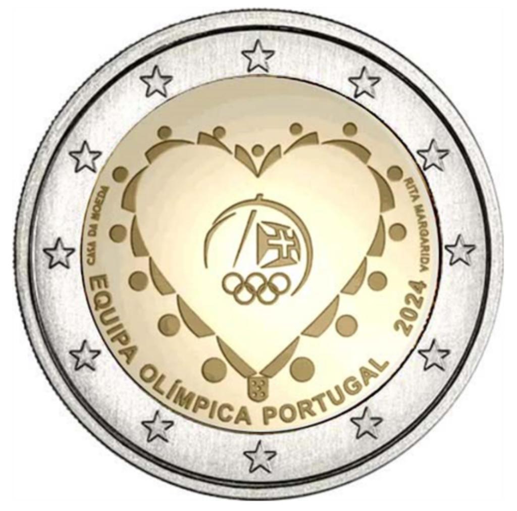 2 euros Participation du Portugal aux Jeux Olympiques 2024, Envoi, Portugal, 2 euros
