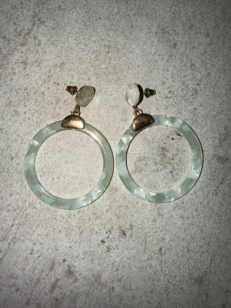 Boucles d’oreilles Six vert clair, Handtassen en Accessoires, Oorbellen, Ophalen of Verzenden, Nieuw, Groen