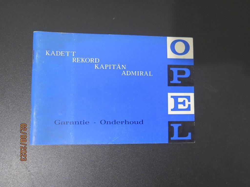 OPEL KADETT REKORD KAPITAN ADMIRAL ONDERHOUDSBOEKJE, Verzenden