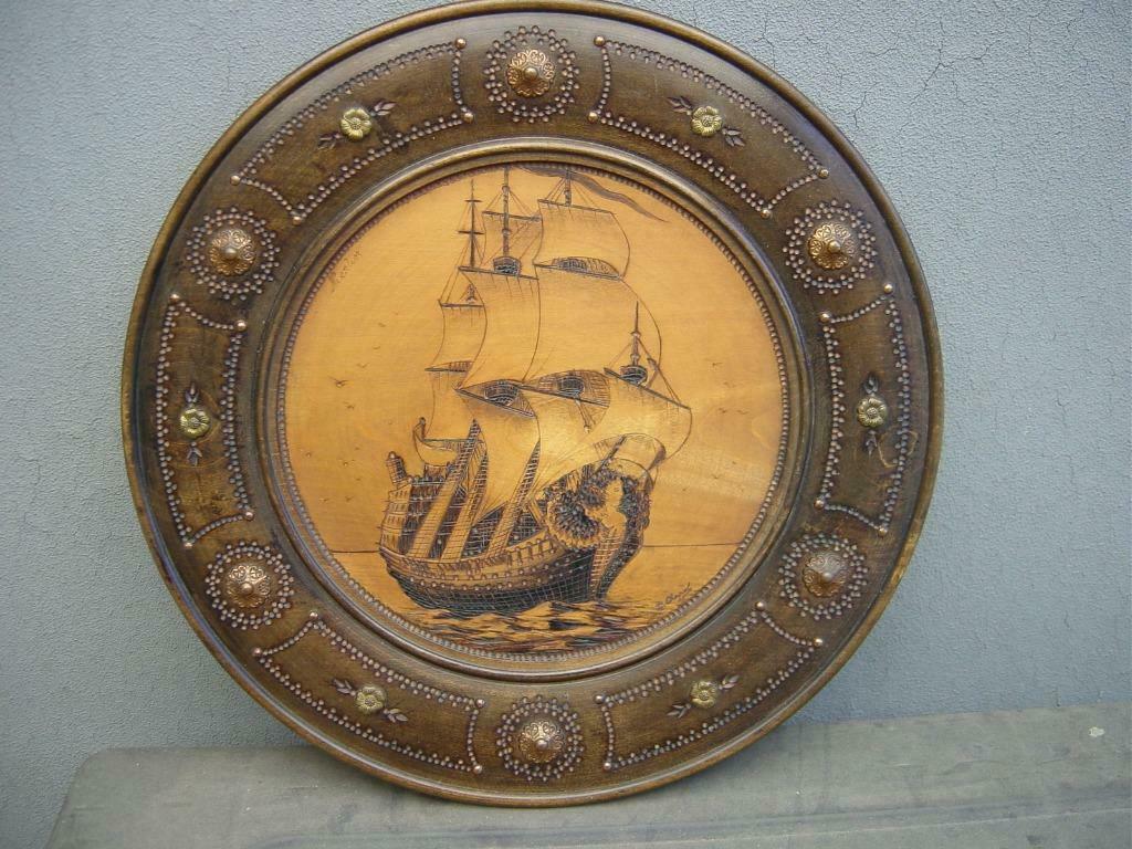 Wandbord Zeilboot hout, Ophalen of Verzenden
