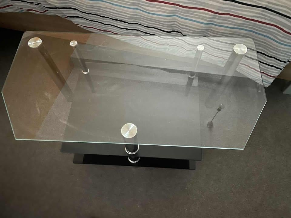 Petite table de tv en verre, Ophalen, 50 tot 100 cm, Minder dan 100 cm, 25 tot 50 cm
