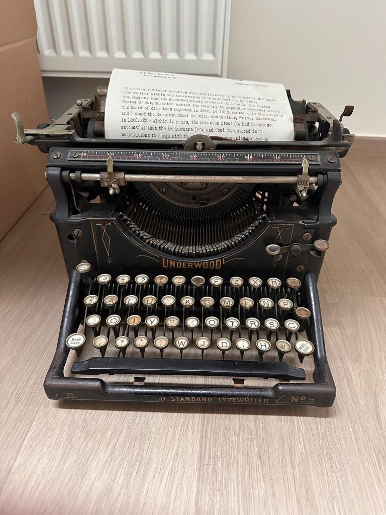 Underwood n.5 typemachine, Ophalen