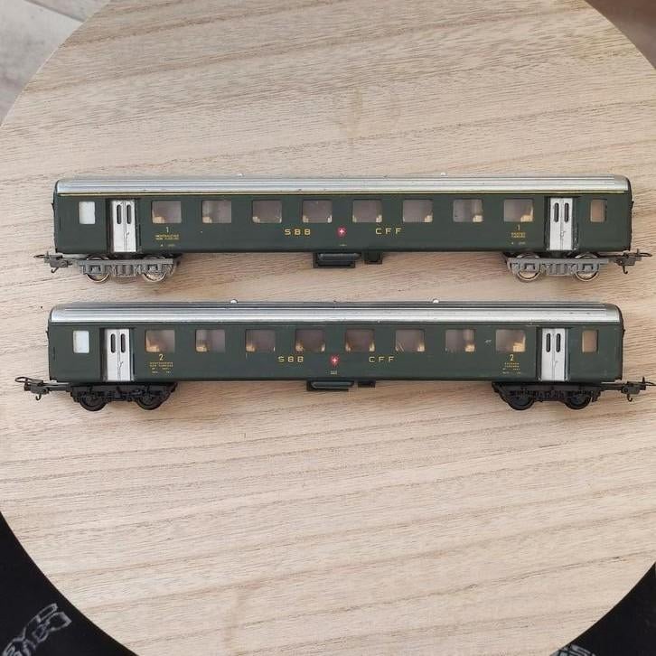2 wagons passagers pour réseau ferroviaire miniature Lima, Envoi, Comme neuf, Lima