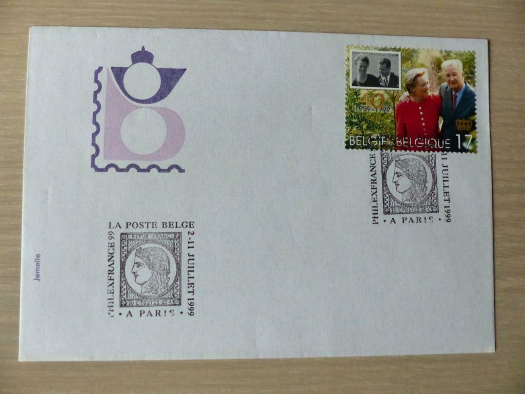Postzegel 2828 Albert en Paola op envelop met dagstempel, Postzegels en Munten, Ophalen of Verzenden, Postfris, Europa