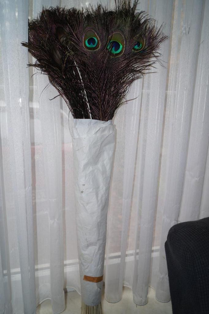 Nieuwe, echte pauwenveren 100cm: decoratie of bloemstukken, Ophalen, Nieuw