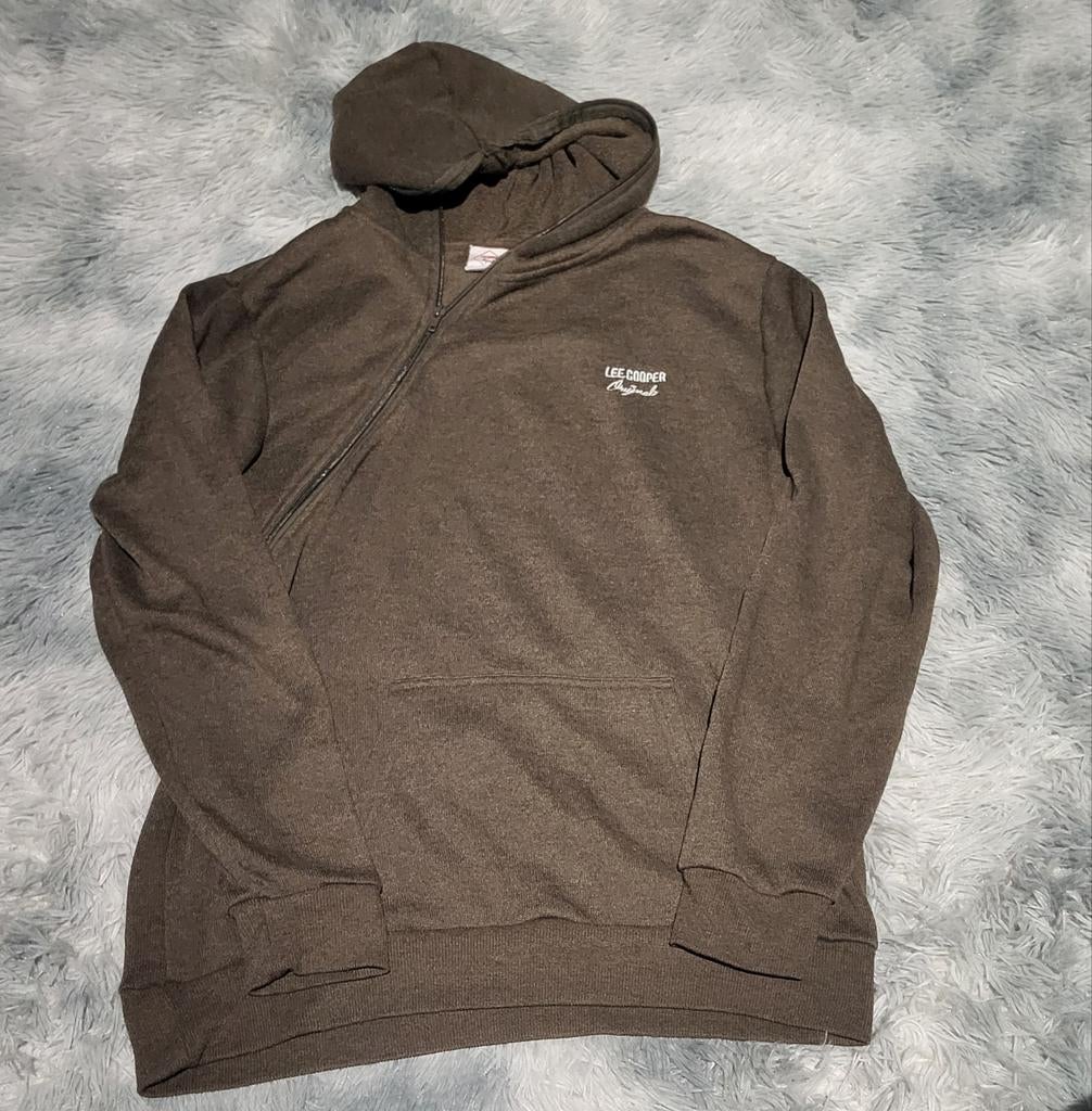 Hoodie Lee Cooper Originals - Style Unique Zip Latéral - XL, Enlèvement ou Envoi, Taille 56/58 (XL), Comme neuf, Brun