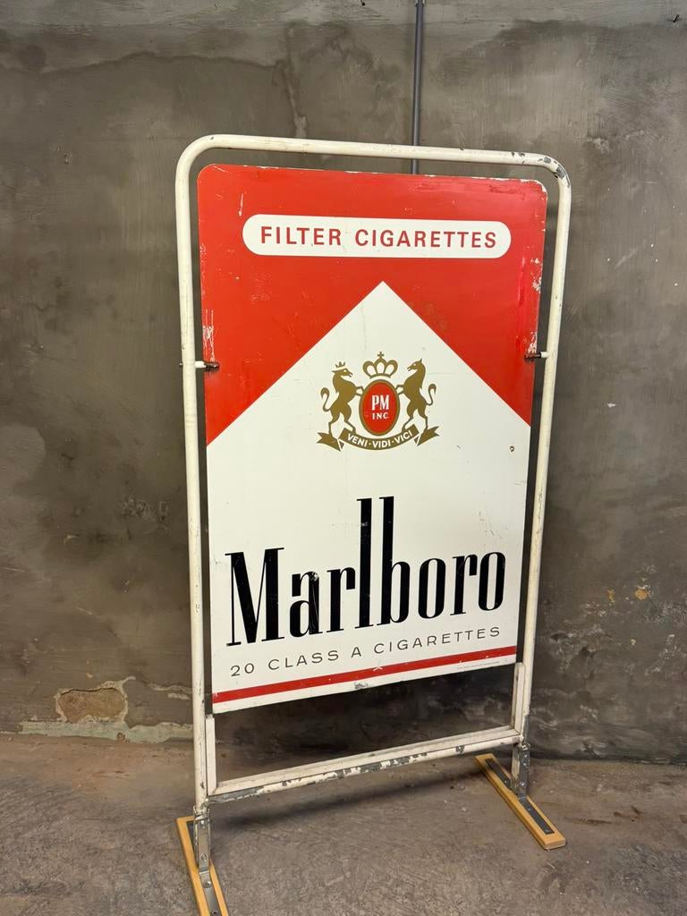 Dubbelzijdig reclamebord Marlboro, Panneau publicitaire, Enlèvement, Utilisé, No@mail.be