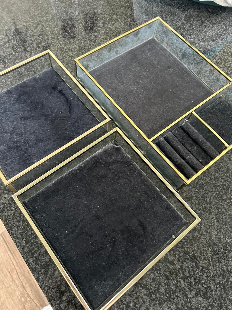 Glazen sieraden doosje set, Huis en Inrichting, Ophalen, Zo goed als nieuw