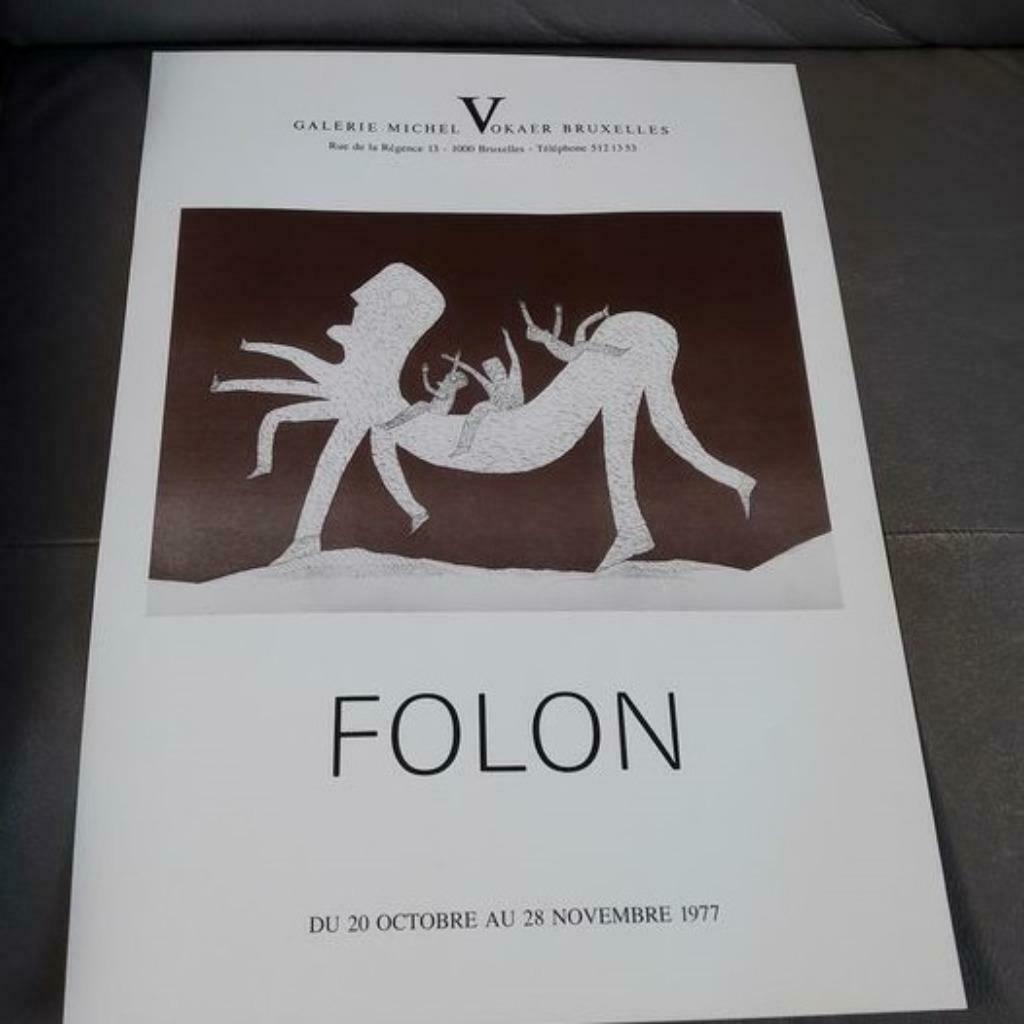 Affiche Folon 1 Galerie Vokaer, Enlèvement ou Envoi