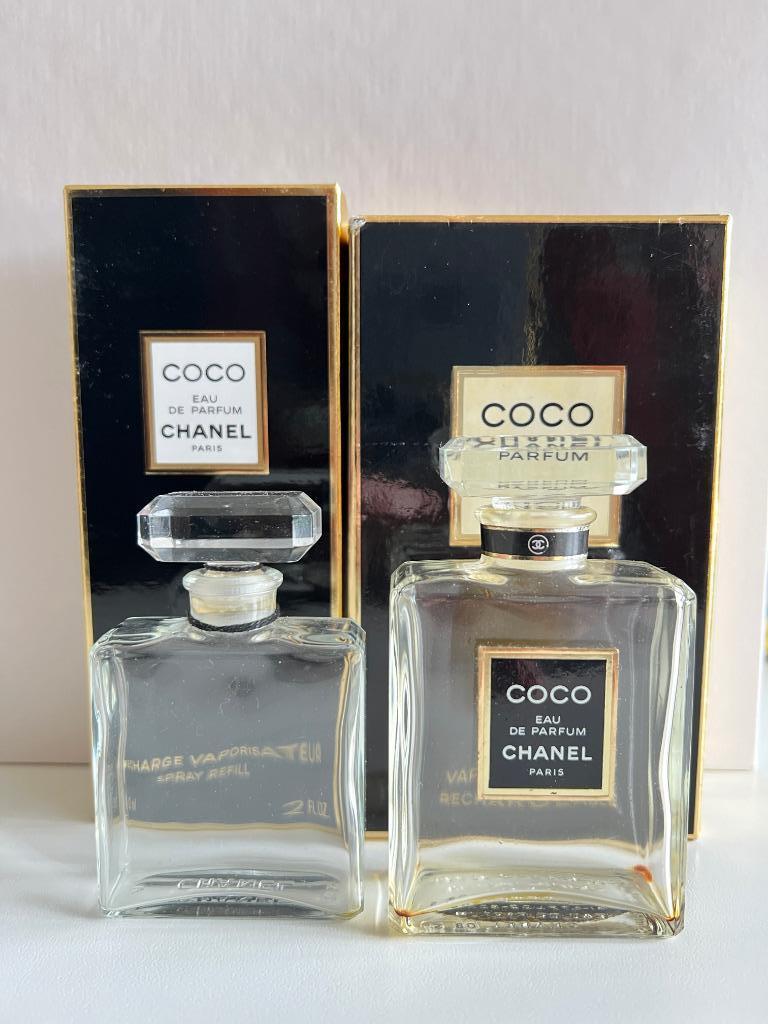 Lot de 2 flacons + 2 boites Coco Chanel vides, Enlèvement ou Envoi, Utilisé, Bouteille de parfum