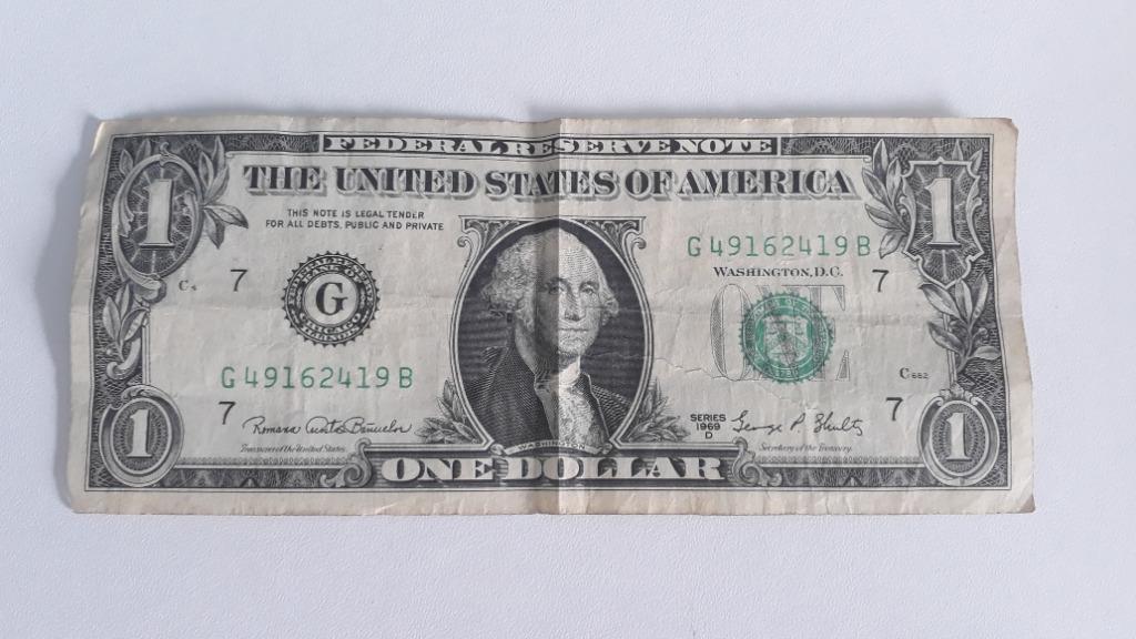 Billet USA 1 dollar 1969, Envoi, Amérique du Nord, Billets en vrac