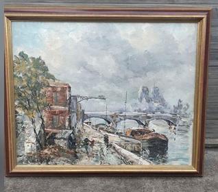 huile sur toile paris signe raymond besse, Enlèvement ou Envoi