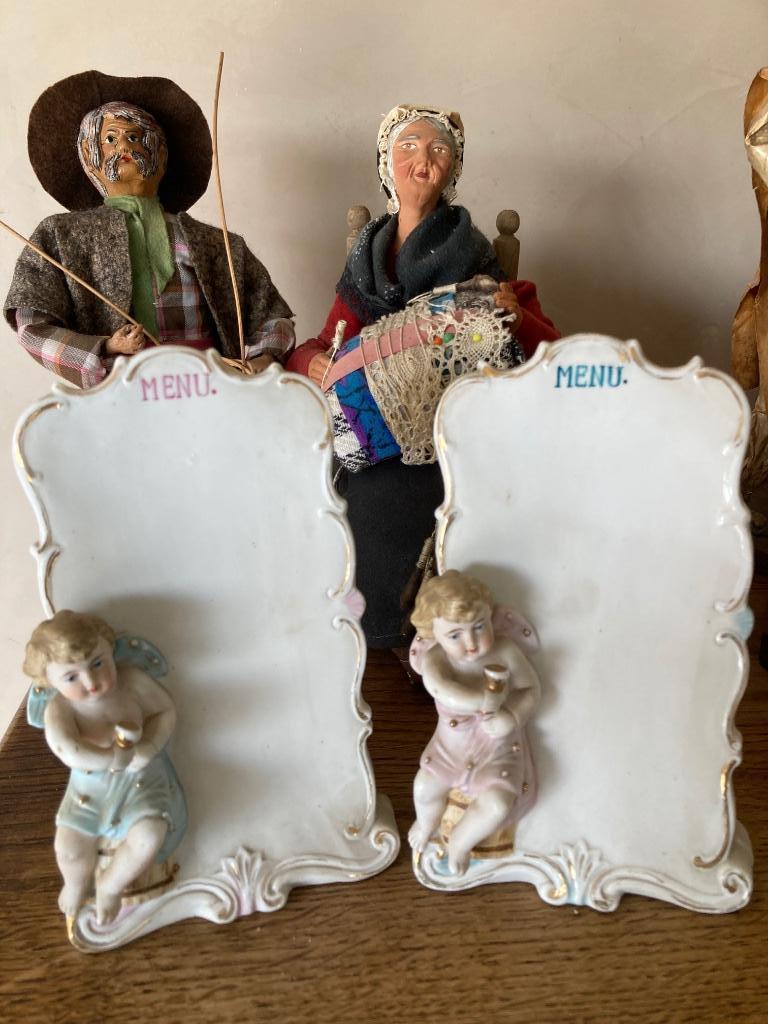 Bisque biscuit   menu, porcelein, Antiek en Kunst, Ophalen
