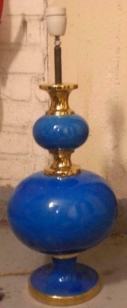 Grote lampvoet in blauw aardewerk Ht 50 CM - perfecte staat, Huis en Inrichting, Overige Huis en Inrichting, Zo goed als nieuw