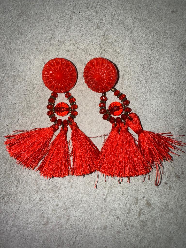 Boucles d’oreilles Aliexpress rouge, Bijoux, Sacs & Beauté, Enlèvement ou Envoi, Neuf, Rouge, Pendantes