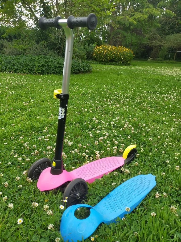 Oxelo Driewielstep voor kinderen (roze & blauwe), Enlèvement, Utilisé, Step simple, Oxelo (Decathlon)