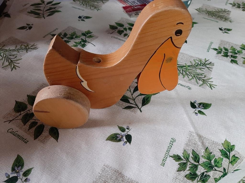 Antiek eendje uit hout, Enlèvement ou Envoi, Comme neuf