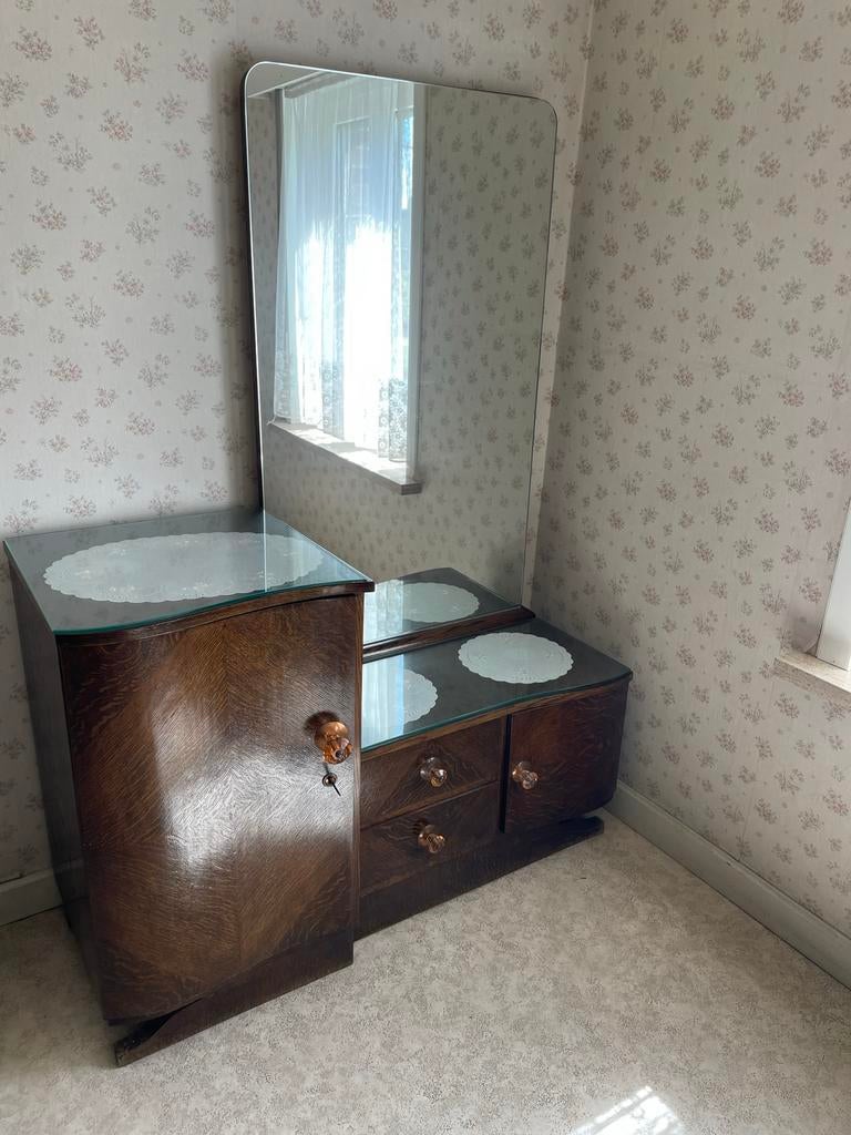 Commode spiegelkast retro vintage L125 cmxH173 cmxD50 cm, Huis en Inrichting, Kasten | Dressoirs, Ophalen, Gebruikt