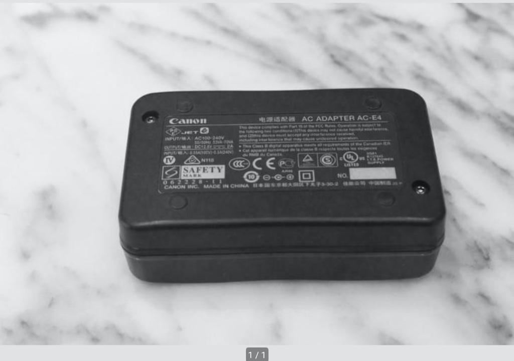 Canon AC adapter AC-E4 voeding, Ophalen of Verzenden, Gebruikt