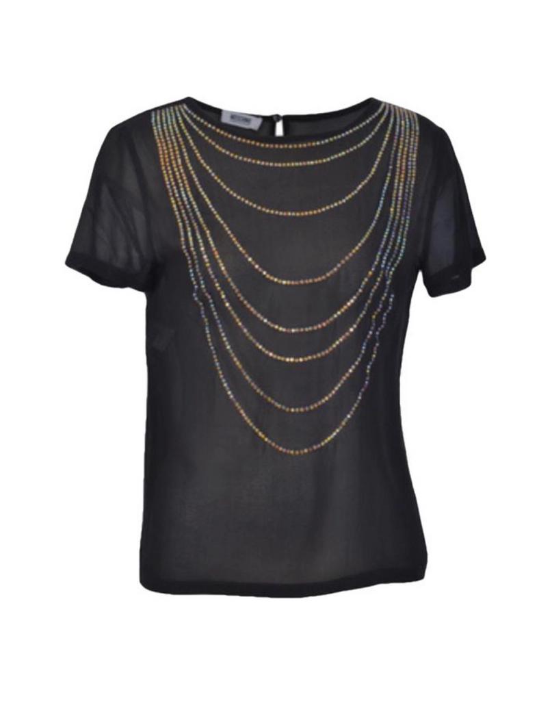 Blouse en soie noire Moschino, Neuf, Taille 38/40 (M), Enlèvement ou Envoi, Moschino