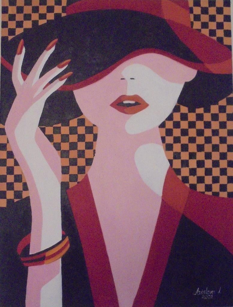 olieschilderij pop-art glamour 3 (60x80cm), Ophalen of Verzenden