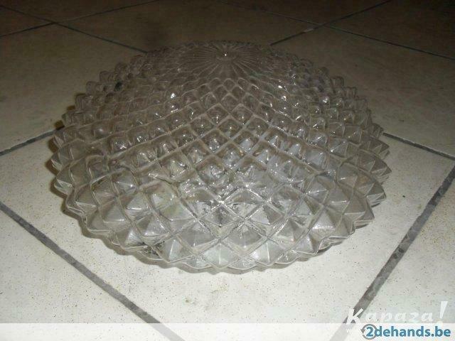Glazen Plafondlamp, Ophalen of Verzenden, Gebruikt, Glas