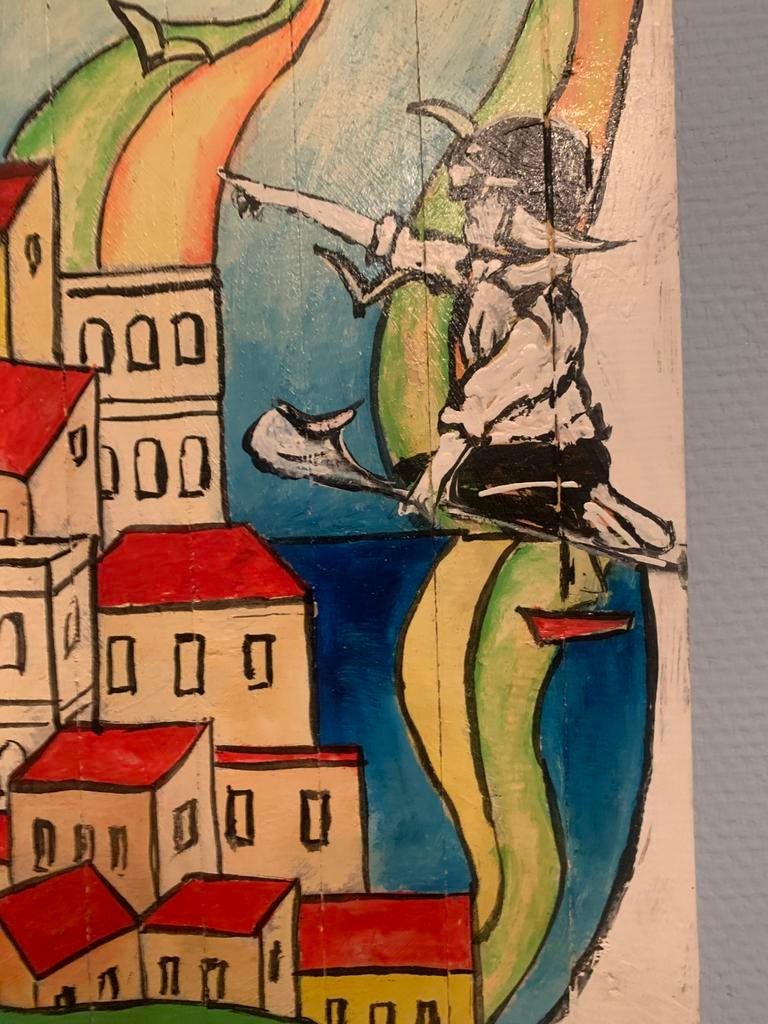 Freddie Oort „Chasing Love „gemengd 2019 - 70 x 33 cm, Ophalen of Verzenden