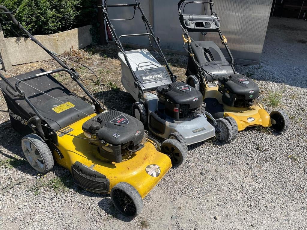 2x Grasmaaier Power Plus 675ex 56cm - B&S motor 190cc, Ophalen, Cirkelmaaier, Mulchfunctie, Zo goed als nieuw