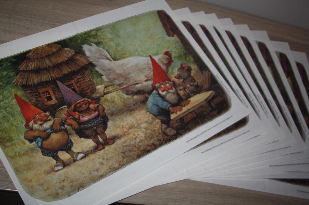 10x placemats Kabouter David , Rien Poortvliet, Ophalen of Verzenden, Gebruikt