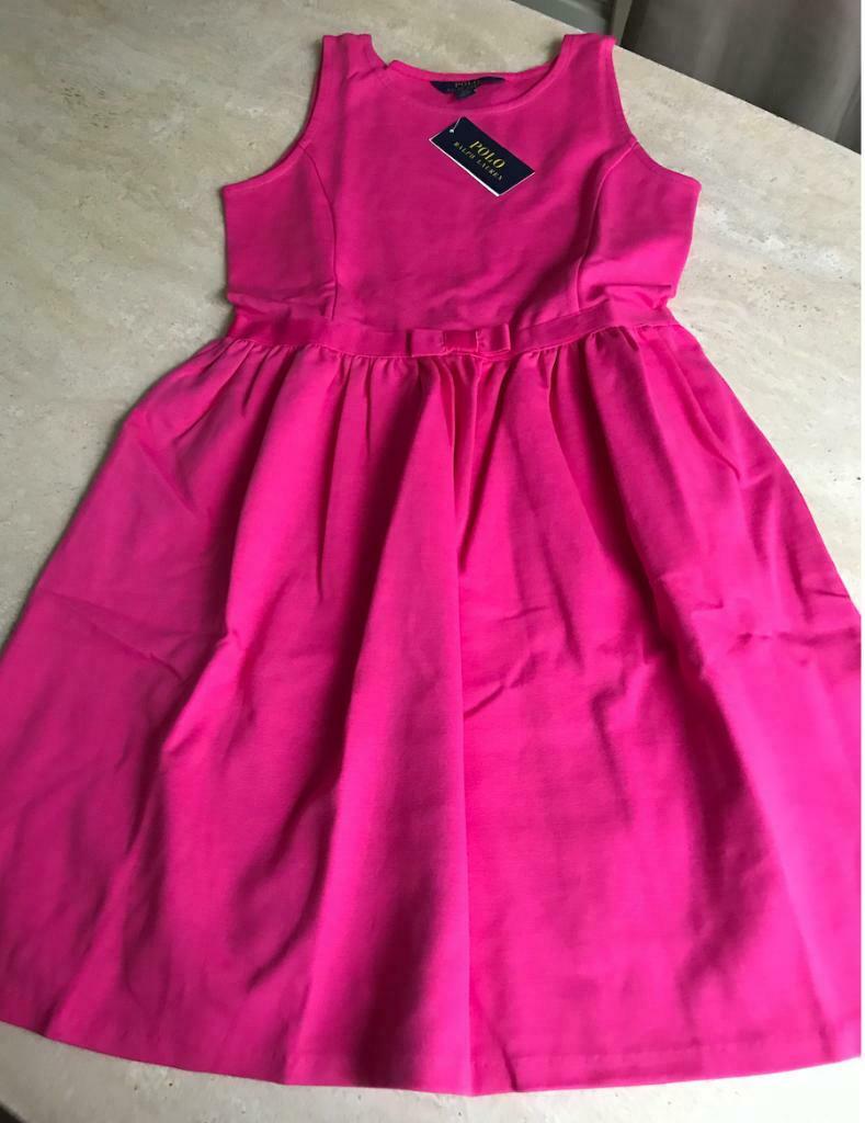 Robe "Polo - Ralph Lauren" rose fuchsia - Taille : 12/14 ans, Kinderen en Baby's, Kinderkleding | Maat 152, Meisje, Nieuw, Ophalen of Verzenden