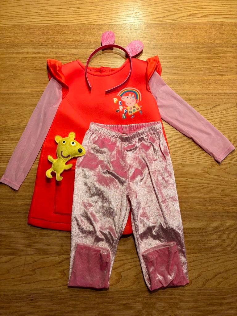 Verkleedkledij, peppa pig maat 98cm // 2/3 jaar, Ophalen, Gebruikt