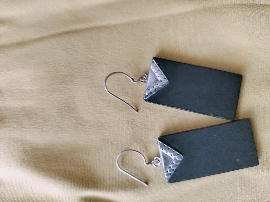 Boucles d'oreille ONYX et argent silver 925, Bijoux, Sacs & Beauté, Boucles d'oreilles, Enlèvement ou Envoi, Comme neuf, Noir
