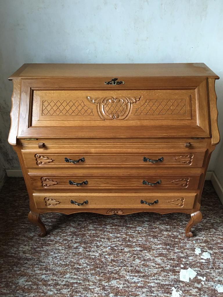 Vintage secretaire, Huis en Inrichting, Kasten | Secretaires, Ophalen, Zo goed als nieuw