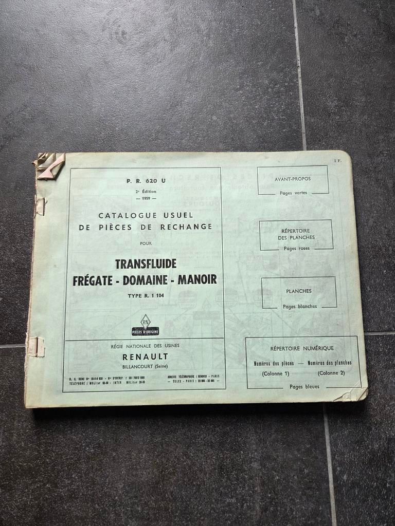 Catalogue de pièces Renault Transfluide Fregate | Domaine, Enlèvement ou Envoi, Utilisé