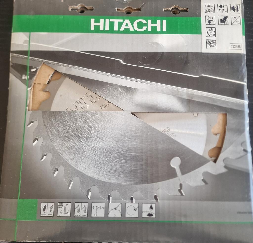Lame de Scie Circulaire HITACHI Originale - 235mm, 24 Dents, Ophalen, Cirkelzaag
